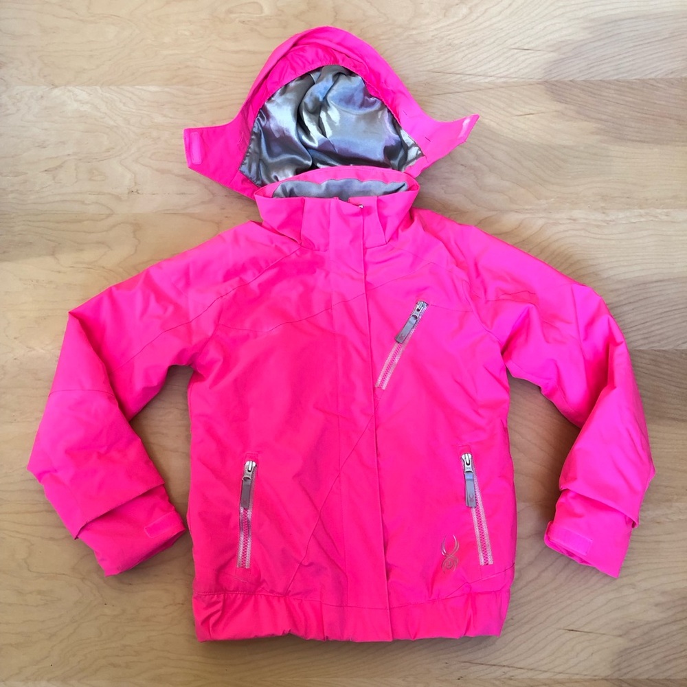 Spyder Girls Ski Snowboard Jacket Neon Pink Size 12